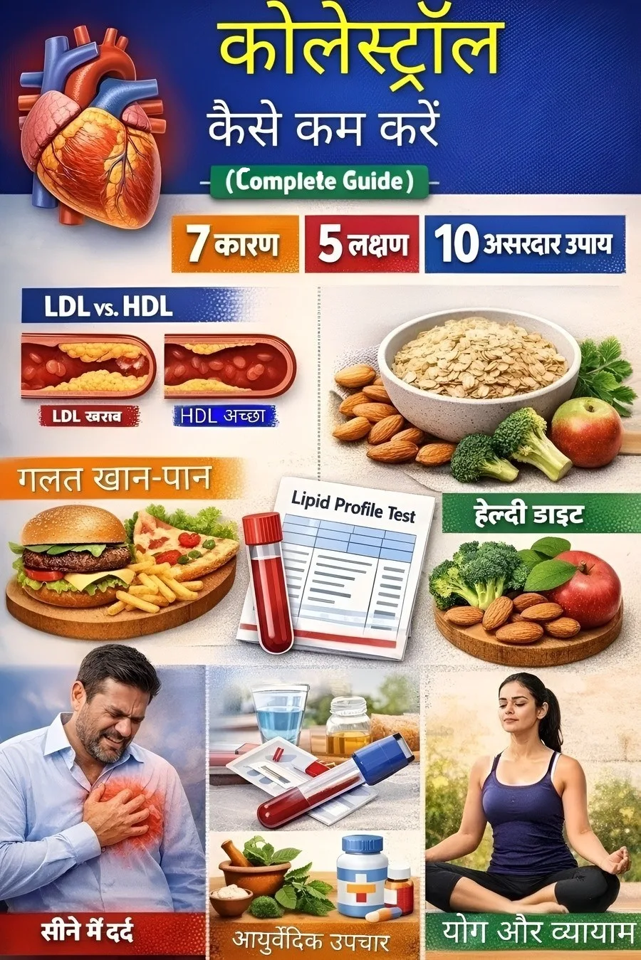 "कोलेस्ट्रॉल क्या है LDL HDL और ट्राइग्लिसराइड्स समझाएं हिंदी में"