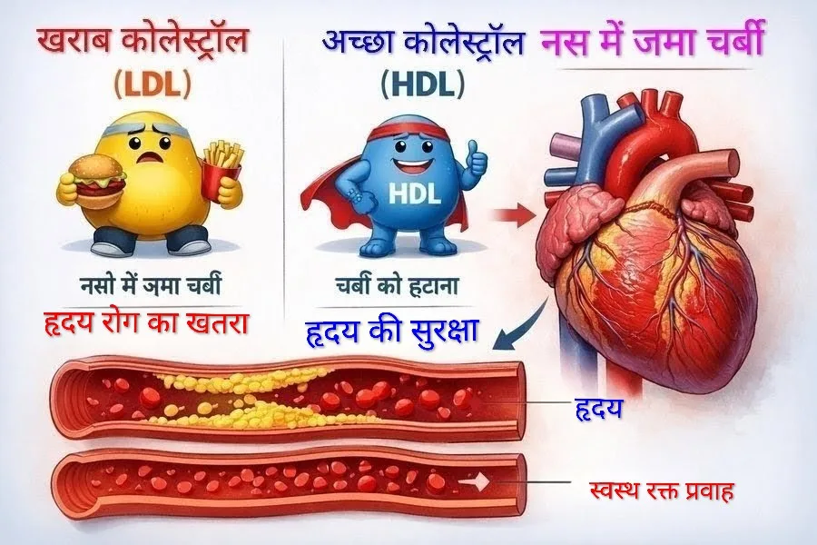 "LDL और HDL में अंतर क्या है समझाएं हिंदी में"